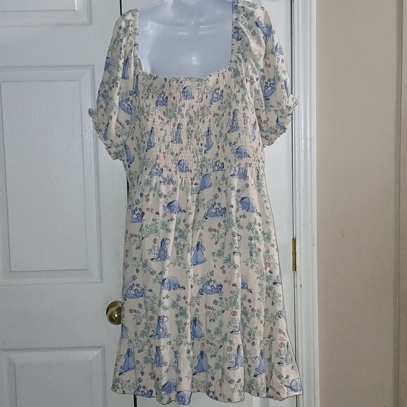 Disney Box Lunch Eeyore Floral Smock Dress hidden pockets Sz 4 (4x 24/26) EUC - Picture 6 of 12